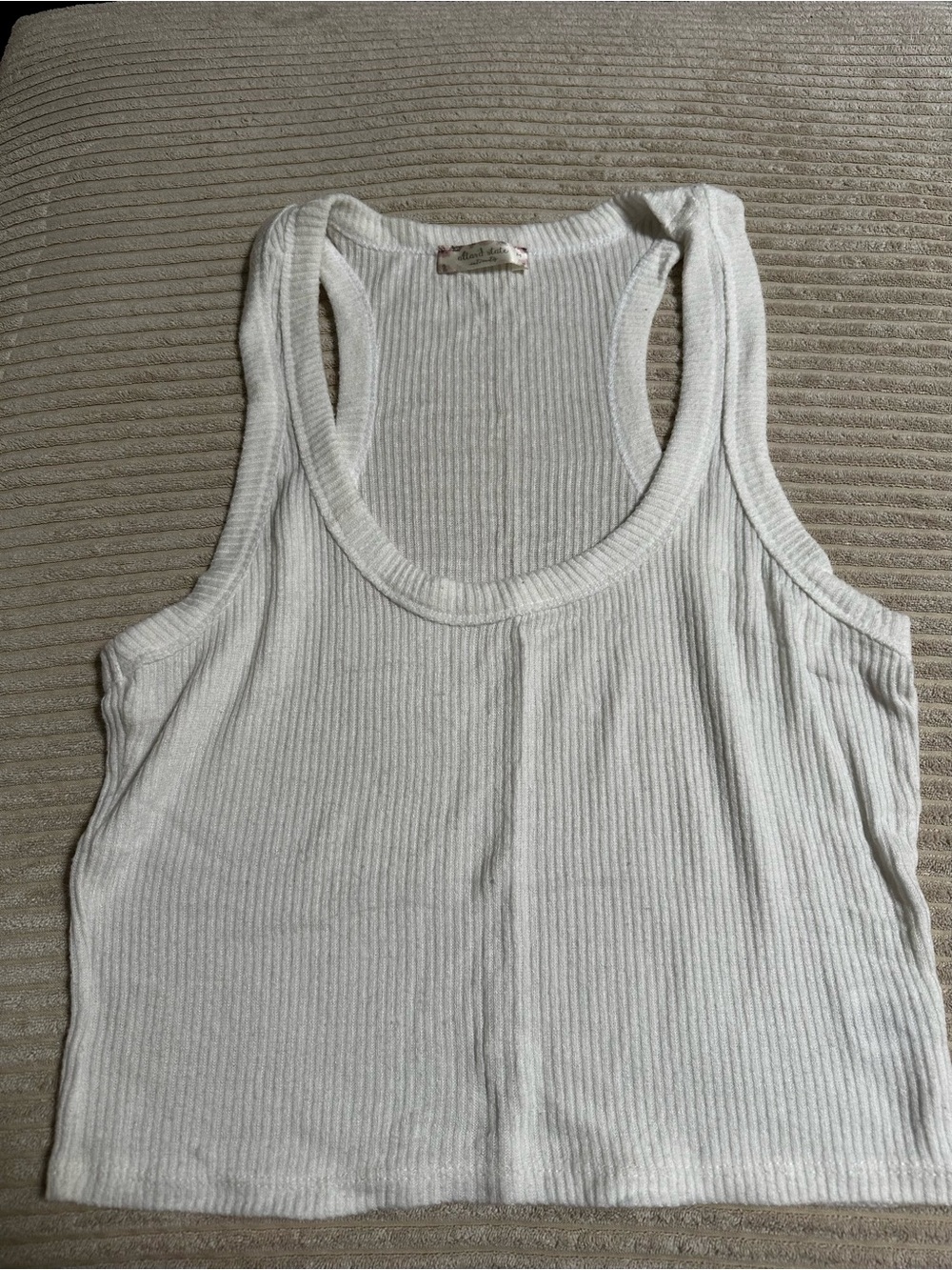 Altar'd State White Ribbed Racerback Tank